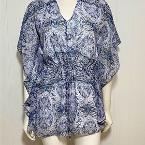 Blue Patterned Women's Romper